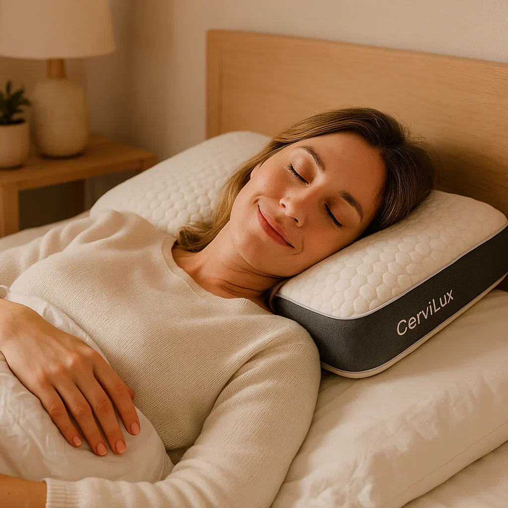 [PAGA 1 y LLEVASE 4] Almohada CerviLux™ Redescubre el placer de un descanso profundo y despertares sin dolor.