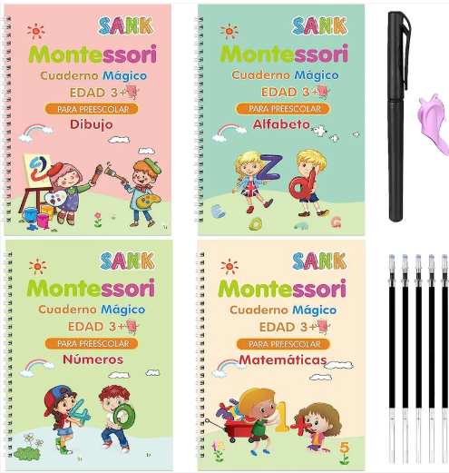 ✍️ Kit de Caligrafía Mágica Montessori  🌈 Aprendizaje divertido para niños