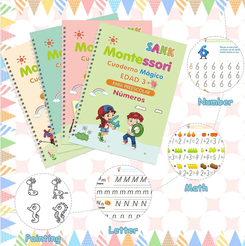 ✍️ Kit de Caligrafía Mágica Montessori  🌈 Aprendizaje divertido para niños