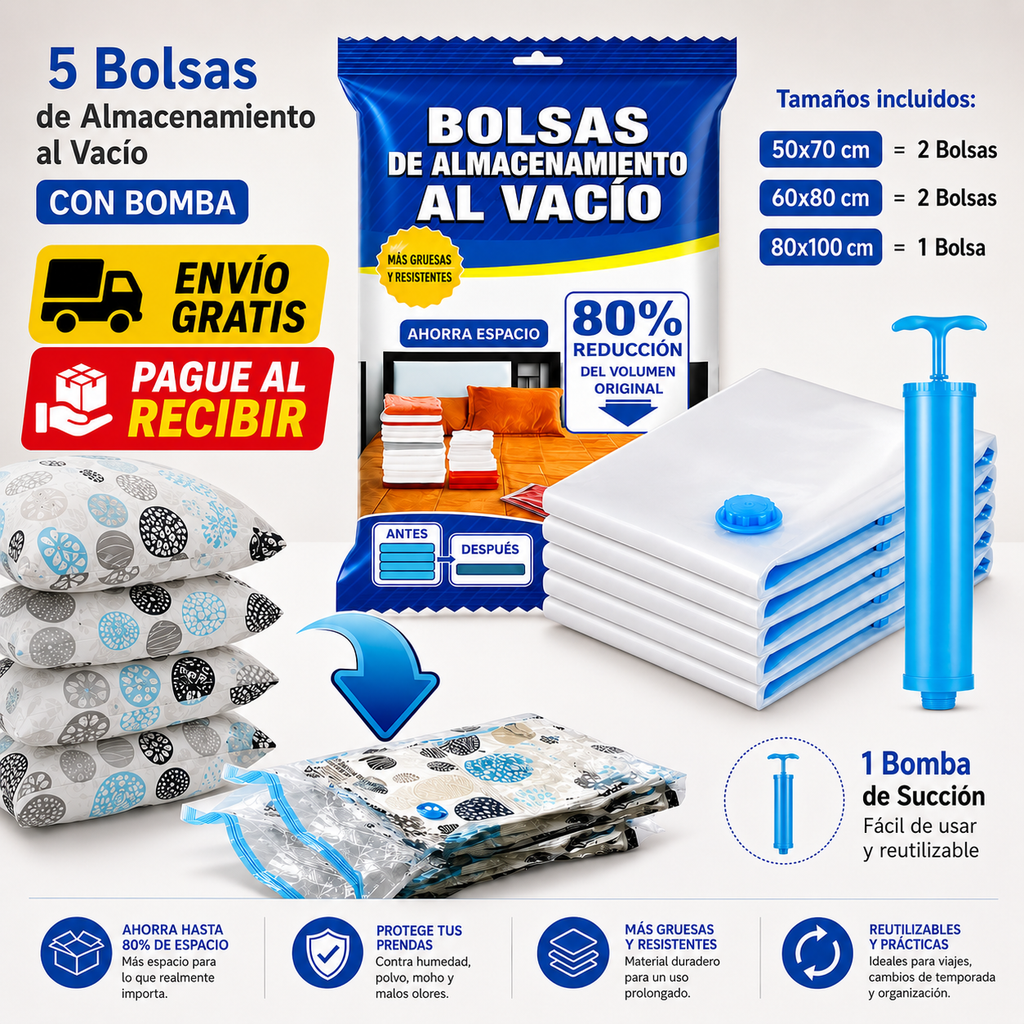 👀 KIT 5x BOLSAS EMPACADORA AL VACIO