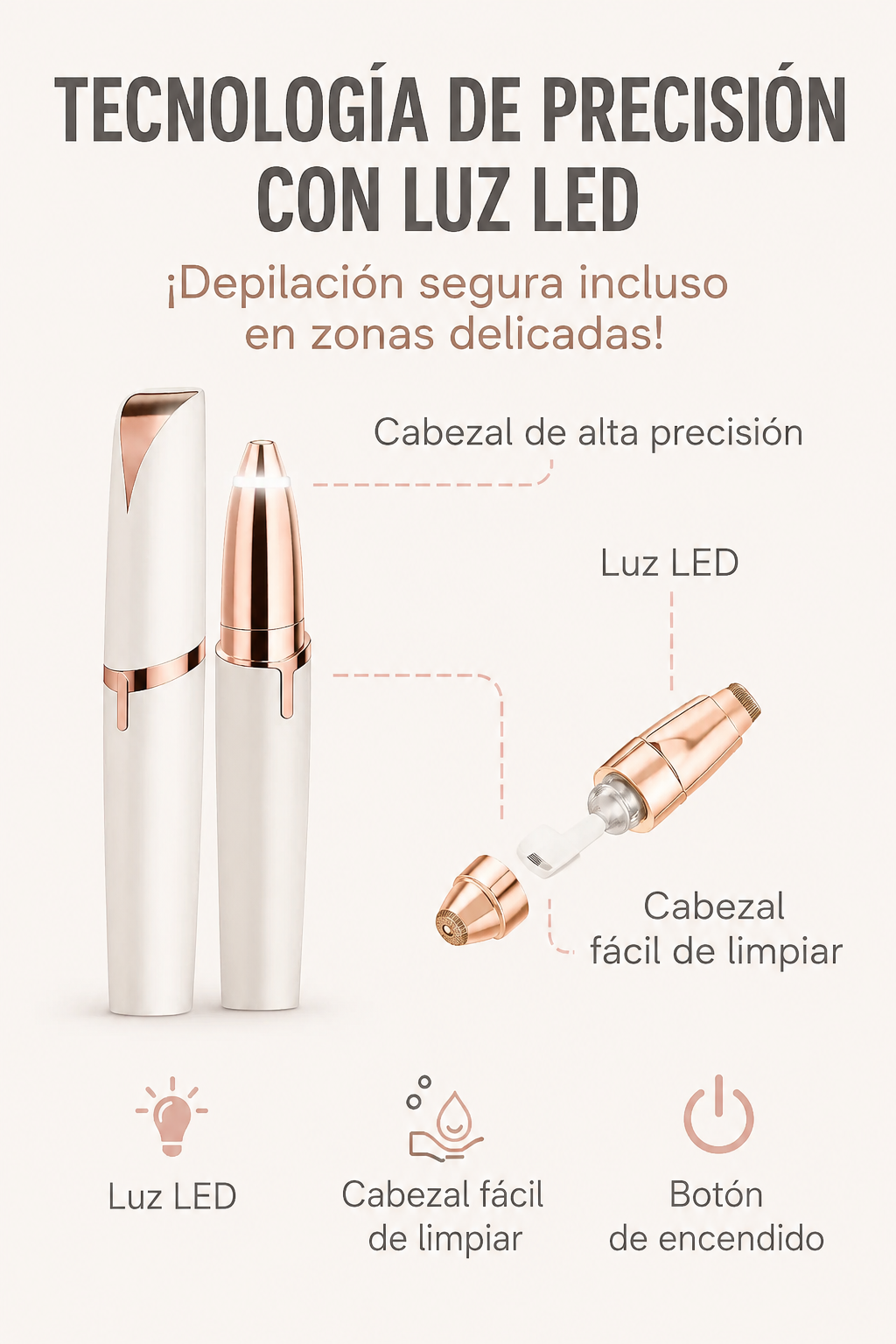 Depiladora Facial Flawless — Cejas Perfectas Sin Dolor