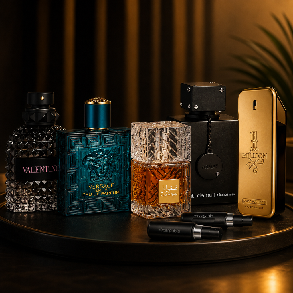 KIT CABALLERO X5 + 2 PERFUMEROS RECARGABLES (5 Aromas para Cada Ocasión)