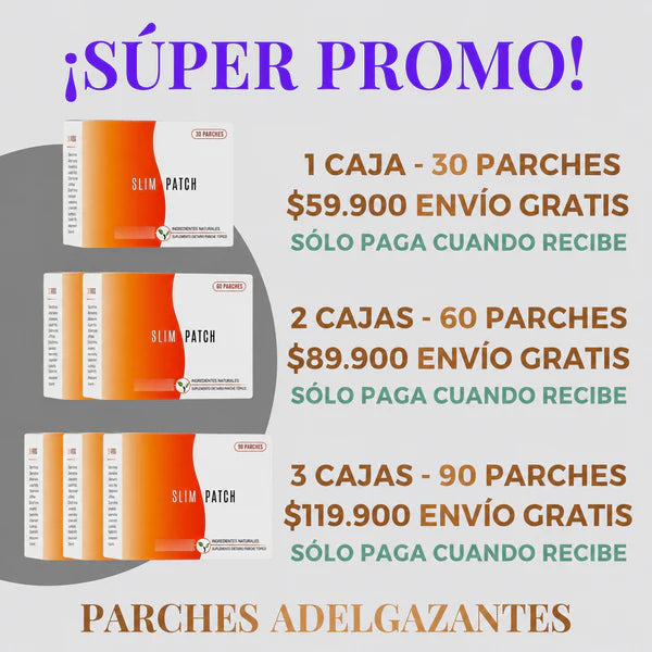 CAJAS PARCHES ADELGAZANTES SLIM PATCH CAJA x 30