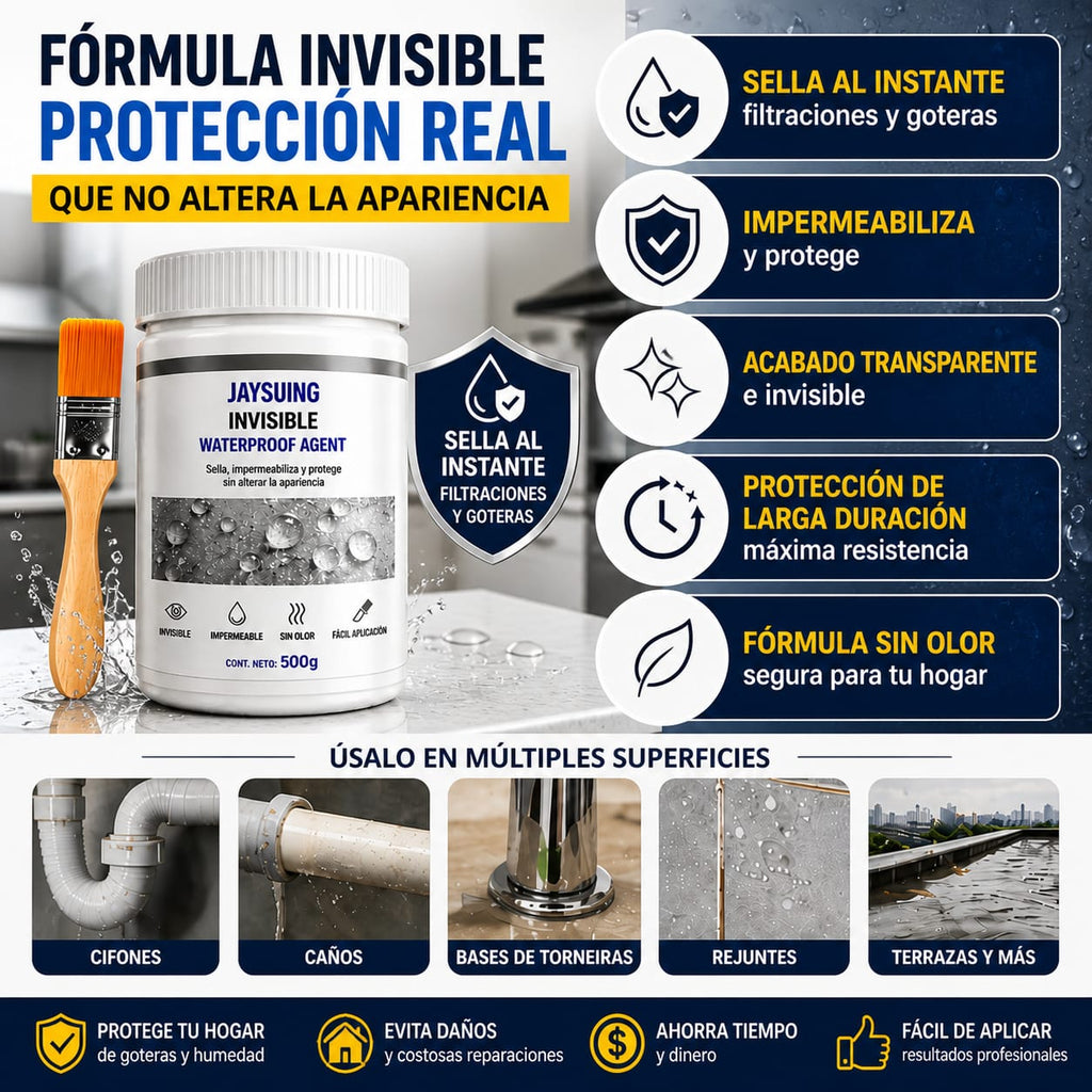 ¡SELLADOR IMPERMEABILIZANTE Invisible Contra Goteras, Fugas y Humedad!